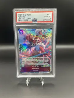 Bandai Porche OP07-072 500 Years in the Future Super Rare Foil Alt Art PSA 10 - Image 1