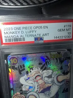 2023 One Piece OP05 Manga Alternate Art Monkey D. Luffy #119 PSA 10 GEM MINT - Image 3