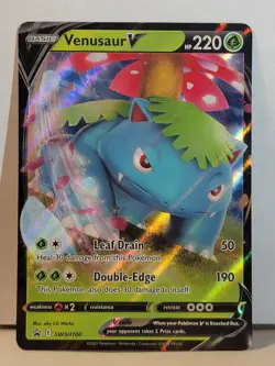 Venusaur V Pokemon Card Tcg Swsh100 Swsh 100 Full Art Promo Black Store - Image 1