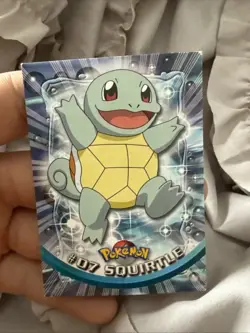 SQUIRTLE #07 - BLACK Logo - Non-Holo - SERIES 1 - TOPPS POKEMON CARD - Image 1