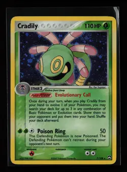 Cradily 7/108 Holo Rare Power Keepers Pokemon Card - Image 1