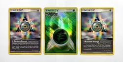 POKEMON TCG 3 CARD ENERGY LOT 2009 GRASS HOLOFOIL POP PROMO PR DELTA RAINBOW 😺 - Image 1