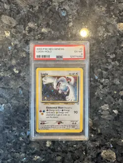 Pokemon TCG Lugia Neo Genesis Holo Rare Card 9/111 Unlimited Edition PSA 6 - Image 1