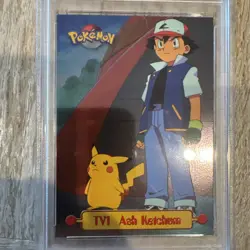 PSA 9 1999 TOPPS POKEMON SERIES 1 BLUE FOIL CHARACTER CARDS ASH KETCHUM TV1 - Image 2