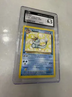 🥇First Edition Vaporeon (Aquana) Jungle German 12/64 Rare Pokemon Card CGC 6.5 - Image 1