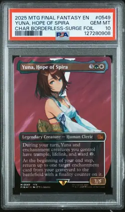 2025 MTG Magic Final Fantasy YUNA HOPE OF SPIRA Borderless Surge Foil PSA 10 549 - Image 1