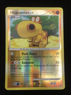 Pokemon Hippopotas 64/111 Reverse Holo Foil 2009 - Image 1