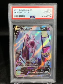 2022 Pokemon SWSH Pokemon GO Mewtwo V #072/078 PSA 10 - Image 1