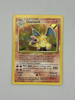 Pokemon TCG WoTC Vintage Base Set Charizard Holo Rare 4/102 LP See Photos - Image 1