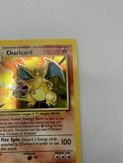 Pokemon TCG WoTC Vintage Base Set Charizard Holo Rare 4/102 LP See Photos - Image 3