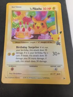 Pokemon Celebrations: Classic Collection #24/53 ______'s Pikachu (Birthday) - NM - Image 4