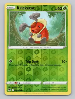 Reverse Holo Kricketot 009/189 Common SWSH10: Astral Radiance Pokemon - Image 1
