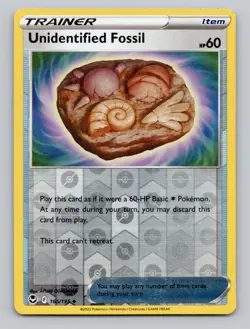 Reverse Holo Unidentified Fossil 165/195 Uncommon SWSH12: Silver Tempest Pokemon - Image 1