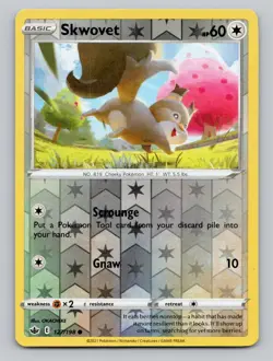 Reverse Holo Skwovet 127/198 Common SWSH06: Chilling Reign Pokemon - Image 1