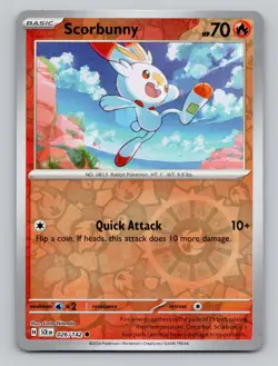 Reverse Holo Scorbunny 026/142 Common SV07: Stellar Crown Pokemon - Image 1