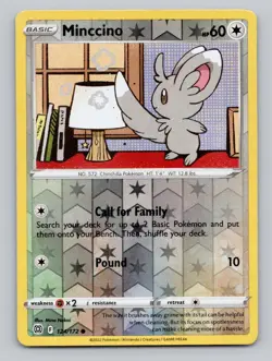 Reverse Holo Minccino 124/172 Common SWSH09: Brilliant Stars Pokemon - Image 1