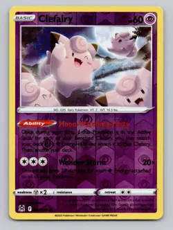 Reverse Holo Clefairy 062/196 Common SWSH11: Lost Origin Pokemon - Image 1
