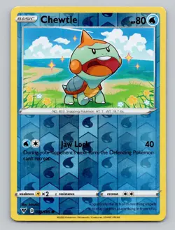 Reverse Holo Chewtle 038/185 Common SWSH04: Vivid Voltage Pokemon - Image 1