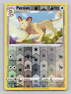 Reverse Holo Persian 200/264 Uncommon SWSH08: Fusion Strike Pokemon - Image 1