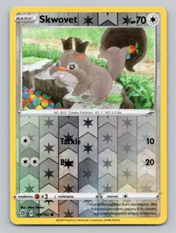 Reverse Holo Skwovet 151/192 Common SWSH02: Rebel Clash Pokemon - Image 1