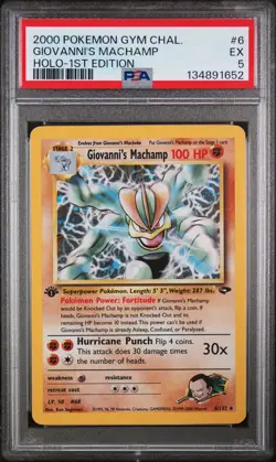 2000 POKEMON GYM CHALLENGE HOLO-1ST ED #6 GIOVANNI'S MACHAMP PSA 5 - Image 1