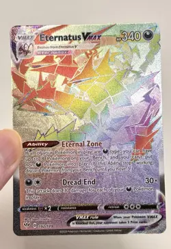Pokemon TCG Eternatus VMAX Darkness Ablaze 192/189 Rainbow Secret Rare Near Mint - Image 2