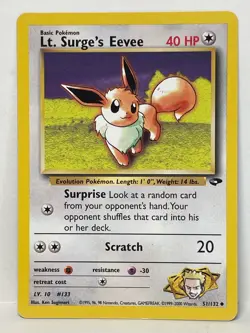 Pokemon Lt. Surge's Eevee Unlimited Gym Challenge 51/132 - LP - Image 1
