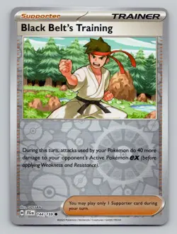Reverse Holo Black Belt's Training 144/159 Common SV09: Journey Together Pokemon - Image 1