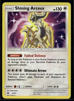 2017 Pokemon Shining Legends 57 Shining Arceus Holo NM - Image 1