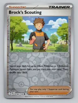 Reverse Holo Brock's Scouting 146/159 Uncommon SV09: Journey Together Pokemon - Image 1