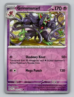 Reverse Holo Grimmsnarl 073/159 Uncommon SV09: Journey Together Pokemon - Image 1