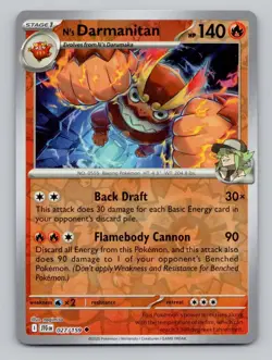 Reverse Holo N's Darmanitan 027/159 Uncommon SV09: Journey Together Pokemon - Image 1
