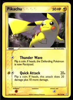 2006 Pokemon EX Holon Phantoms 78 Pikachu LP - Image 1