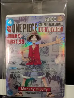 Bandai One Piece CCG Promo Holo Monkey.D.Luffy US Voyage P-055 Card - Image 1