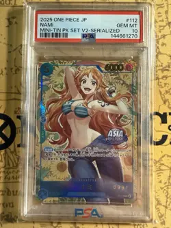 2025 ONE PIECE JAPANESE MINI-TIN PACK SET VOL.2 SERIALIZED #991 NAMI PSA 10 - Image 1