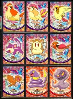 1999 Pokemon TOPPS Series 1 Edition NEAR COMPLETE Animation TV Set Cards GREEN + - Image 3