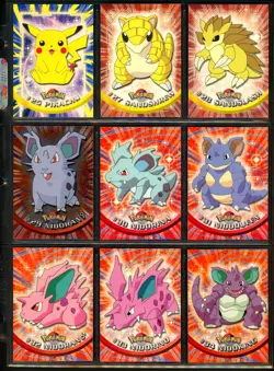 1999 Pokemon TOPPS Series 1 Edition NEAR COMPLETE Animation TV Set Cards GREEN + - Image 4