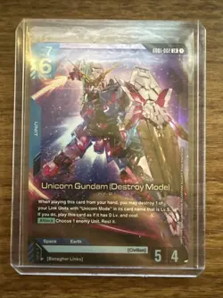 Gundam Card Game Newtype Rising Unicorn Gundam (Destroy Mode) Gd01-002 LR - Image 1
