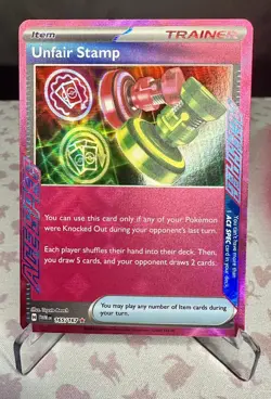 Pokemon Unfair Stamp Ace Spec 165/167 TWM SV06 Twilight Masquerade NM/Mint - Image 1