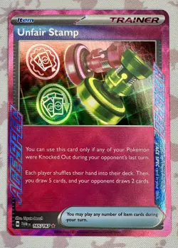 Pokemon Unfair Stamp Ace Spec 165/167 TWM SV06 Twilight Masquerade NM/Mint - Image 2