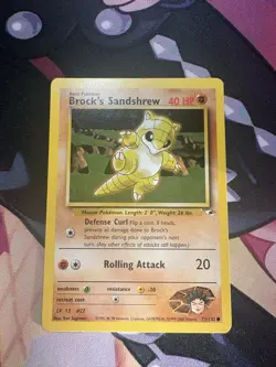 Pokemon TCG Brock's Sandshrew Gym Heroes 71/132 Unlimited Common Card - Image 1