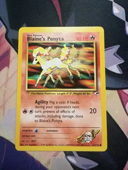 2000 Pokemon Gym Heroes Blaine's Ponyta 63/132 Unlimited Common WOTC TCG Vintage - Image 1