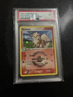 PSA 9 MINT Reverse Holo Arcanine 18/112 Pokemon EX Fire Red & Leaf Green 2004 - Image 2