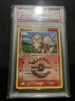 PSA 9 MINT Reverse Holo Arcanine 18/112 Pokemon EX Fire Red & Leaf Green 2004 - Image 4
