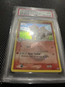 PSA 9 MINT Reverse Holo Arcanine 18/112 Pokemon EX Fire Red & Leaf Green 2004 - Image 5