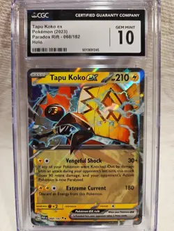 Tapu Koko ex Pokemon (2023) Paradox Rift #68 Holo CGC GEM MINT 10 - Image 1