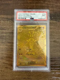 Pokemon 2025 Mega Lucario ex 188/132 Gold Mega Hyper Rare Mega Evolution PSA 9 - Image 1