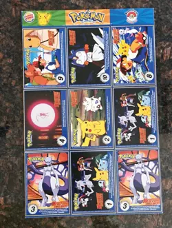 #13 POKEMON 1999 BURGER KING - MASTER TRAINER SET UNCUT SHEET #13 - Image 2