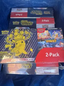 Pokemon Surging Sparks Elite Trainer Box/Booster Bundle Costco 2-Pack - SEALED - Image 1