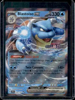 2024 Pokemon Stellar Crown Blastoise ex Prerelease Promo Stamp #030/142 - Image 1